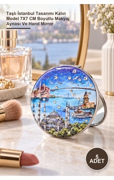 5 Adet El Aynası Taşlı İstanbul Tasarımı Kalın Model 7x7 Cm Boyutlu Makyaj Aynası Ve Hand Mirror Altın 5 Adet El Aynası Taşlı İstanbul Tasarımı Kalın Model 7x7 Cm Boyutlu Makyaj Aynası Ve Hand Mirror Altın