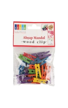Ahşap Mandal Büyük 3,5 Cm 20'li Renkli Ahşap Mandal Büyük 3,5 Cm 20'li Renkli