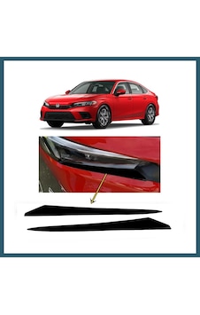 Bezos Honda Civic Fe1 2022 Ve Sonrası Far Altı Kaşı Çıtası Piyano Black 2 Parça Ob Bezos Honda Civic Fe1 2022 Ve Sonrası Far Altı Kaşı Çıtası Piyano Black 2 Parça Ob