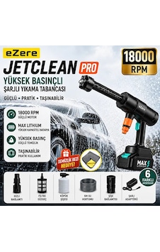 Hepsi Ezere Jetclean Pro 18000rpm Şarjlı Yüksek Basınçlı Araç Ve Bahçe Yıkama Temizleme Tabancası- 5775 Najma Hepsi Ezere Jetclean Pro 18000rpm Şarjlı Yüksek Basınçlı Araç Ve Bahçe Yıkama Temizleme Tabancası- 5775 Najma