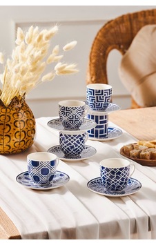 Karaca Doris 6 Kişilik Kahve Fincan Takımı 90 Ml Lacivert