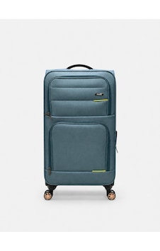 Fossil Unisex Kumaş Orta Boy Ultra Hafif Şifreli Körüklü Kendi Etrafında Dönebilen Valiz 013-02 Petrol
