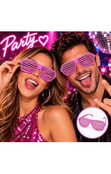 Gümüş Detaylı Pembe Panjur Parti Gözlüğü 3+ Yaş Gümüş Detaylı Pembe Panjur Parti Gözlüğü 3+ Yaş