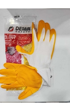 Demir Safety D.007 Sarı Beyaz Eldiven No:10 10çift Demir Safety D.007 Sarı Beyaz Eldiven No:10 10çift