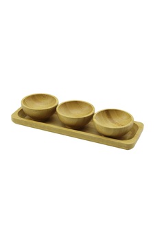 3pcs - Sunum Tepsili Mini - Çap: 6cm Ahşap Bambu Lokumluk - Çerezlik Kase Çok Renkli 3pcs - Sunum Tepsili Mini - Çap: 6cm Ahşap Bambu Lokumluk - Çerezlik Kase Çok Renkli