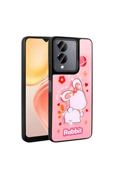 Zore Vivo Y36 5g Kılıf Parlayan Kabartmalı İkonik Figürlü Ogaa Amas Silikon Kapak - Pembe