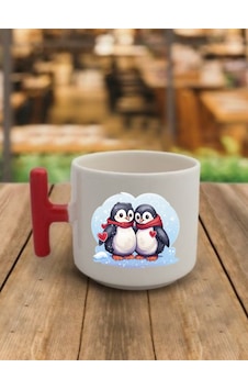 Penguenli Kahve Bardak Seramik Kupa - Seramik Çay, Kahve Hediyelik Bardağı Beyaz Penguenli Kahve Bardak Seramik Kupa - Seramik Çay, Kahve Hediyelik Bardağı Beyaz