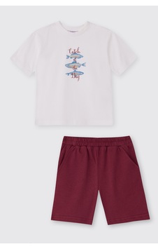 Panço Erkek Bebek Şort Tişört 2'li Bordo Alt Üst Takım 2611bb17024 Kırmızı Panço Erkek Bebek Şort Tişört 2'li Bordo Alt Üst Takım 2611bb17024 Kırmızı
