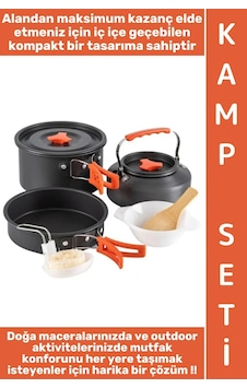 Kamp Premium Kamp Piknik Dağcılık Outdoor Yemek Pişirme İç İçe Geçebilir Kompakt Isı Yalıtımlı Kola Çok Renkli