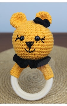 Aleylife Amigurumi Organik Ayıcık Çıngırak Diş Kaşıyıcı Aleylife Amigurumi Organik Ayıcık Çıngırak Diş Kaşıyıcı