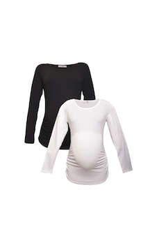 Luvmabelly Myra2301 2308 Hamile Tshirt Seti Siyah Luvmabelly Myra2301 2308 Hamile Tshirt Seti Siyah
