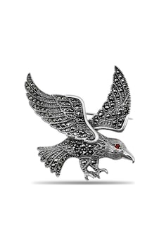 Markazit Taşlı Kartal Modeli Yaka İğnesi Kadın Gümüş Broş 925 Ayar BRS-165 Markazit Taşlı Kartal Modeli Yaka İğnesi Kadın Gümüş Broş 925 Ayar BRS-165