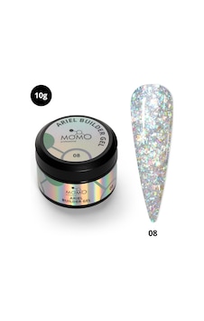 Momo Professional Ariel Builder Gel Nail Art İçin Protez Tırnak Jeli No.08 Şeffaf Holografik Yeşil Lila Simli 10 Gr Momo Professional Ariel Builder Gel Nail Art İçin Protez Tırnak Jeli No.08 Şeffaf Holografik Yeşil Lila Simli 10 Gr