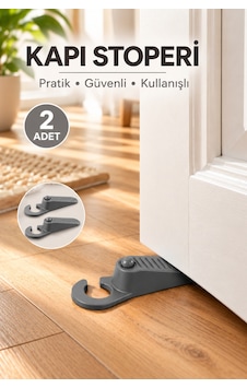 Porsima 2'li Kapı Koluna Asılabilir Kapı Stoperi 13 Cm - Kaymaz Tabanlı Antrasit Kapı Tutucu Porsima 2'li Kapı Koluna Asılabilir Kapı Stoperi 13 Cm - Kaymaz Tabanlı Antrasit Kapı Tutucu