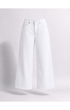 Ymr Moda Tensel Palazzo Jeans Beyaz