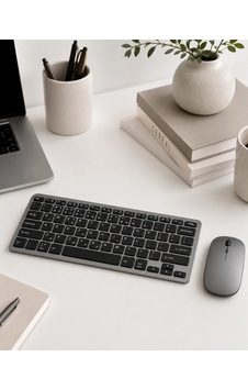 Maesko Kablosuz Bluetooth Klavye Mouse Seti Şarjlı Tablet Laptop Uyumlu