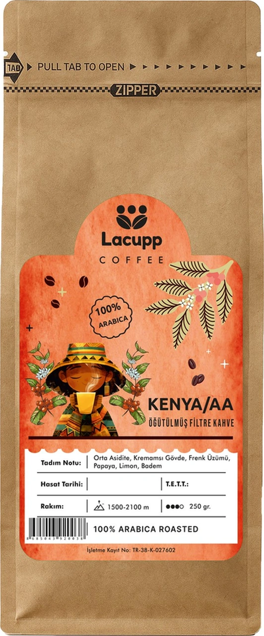 Lacupp - Kenya/aa - Öğütülmüş Filtre Kahve/çekirdek Kahve - 250 Gr 100% Arabica Filtre Lacupp - Kenya/aa - Öğütülmüş Filtre Kahve/çekirdek Kahve - 250 Gr 100% Arabica Filtre