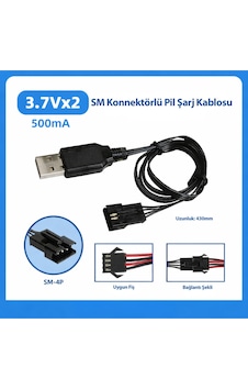 3.7vx2 Lityum Pil Usb Şarj Kablosu 4 Pin 500ma Şarj Adaptörü 430mm Uzunluk Pil Şarj Kablosu 3.7vx2 Lityum Pil Usb Şarj Kablosu 4 Pin 500ma Şarj Adaptörü 430mm Uzunluk Pil Şarj Kablosu