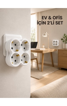 2 Li Set Kablosuz 4 Lü Priz Çoklayıcı Direkt Duvar Prizine Takılan Adaptör 0 2 Li Set Kablosuz 4 Lü Priz Çoklayıcı Direkt Duvar Prizine Takılan Adaptör 0