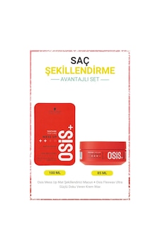 Schwarzkopf Osis Flexwax Ultra Güçlü Krem Wax 85 ML + Osis Mess Up Mat Wax 100 ML