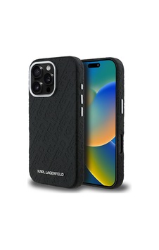 Apple iPhone 16 Pro Max Uyumlu Kılıf Karl Lagerfeld Lisanslı Pu Deri Damgalı Metal Yazı Logolu Kapak Siyah Apple iPhone 16 Pro Max Uyumlu Kılıf Karl Lagerfeld Lisanslı Pu Deri Damgalı Metal Yazı Logolu Kapak Siyah