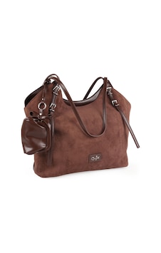 Guja C3016 Kadın Süet Dokulu Mini Cüzdan Aksesuarlı Tokalı Çift Askılı Geniş Hobo Omuz Çantası Kahve Guja C3016 Kadın Süet Dokulu Mini Cüzdan Aksesuarlı Tokalı Çift Askılı Geniş Hobo Omuz Çantası Kahve