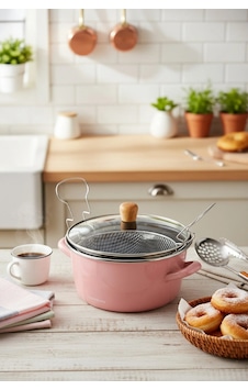 Bambum Lumino Emaye Kızartma Tencere 22 Cm Pembe B7697 Bambum Lumino Emaye Kızartma Tencere 22 Cm Pembe B7697