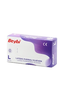 Beybi Lateks Eldiven Pudralı L 100'lü Beybi Lateks Eldiven Pudralı L 100'lü