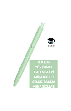 0.5 Mm Tükenmez Kalem Mavi Mürekkepli Sessiz Basma Mekanizması Amerikan Markası Writech Üretim Yeşil 0.5 Mm Tükenmez Kalem Mavi Mürekkepli Sessiz Basma Mekanizması Amerikan Markası Writech Üretim Yeşil