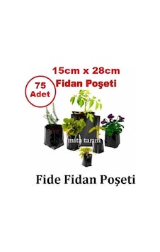 Fidan Poşet, 15X28, Fide Poşeti, 75 Adet, Fidan Torbası Fidan Poşet, 15X28, Fide Poşeti, 75 Adet, Fidan Torbası