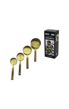 4 Pcs Gold Metal Ölçü Kaşık Seti Otantik Ağaç Kulp 250ml - 125ml - 80ml - 60ml Açık Ahşap 4 Pcs Gold Metal Ölçü Kaşık Seti Otantik Ağaç Kulp 250ml - 125ml - 80ml - 60ml Açık Ahşap