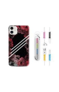Apple Uyumlu iPhone 13 Kılıf Kablo Koruyuculu Flowers Line 1732 Apple Uyumlu iPhone 13 Kılıf Kablo Koruyuculu Flowers Line 1732