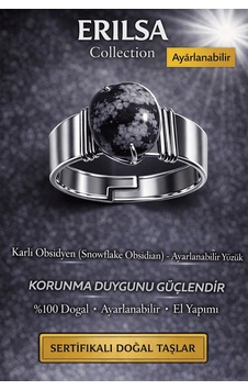 Erilsa Karlı Obsidyen Doğal Taş Ayarlanabilir Yüzük Çok Renkli Erilsa Karlı Obsidyen Doğal Taş Ayarlanabilir Yüzük Çok Renkli