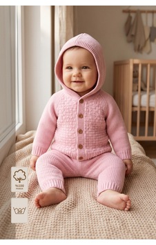 Minory Baby Kapüşonlu Düğmeli 2 Li Triko Bebek Takımı Pembe Pembe Minory Baby Kapüşonlu Düğmeli 2 Li Triko Bebek Takımı Pembe Pembe