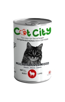 Cat City Az Tahıllı Kuzu Etli Yetişkin Kedi Konserve Mama 400 G