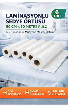 Laminasyonlu Sedye Örtüsü 50 Cm X 50 Metre Rulo Tek Kullanımlık Muayene Masası Örtüsü 6 Adet Bej Laminasyonlu Sedye Örtüsü 50 Cm X 50 Metre Rulo Tek Kullanımlık Muayene Masası Örtüsü 6 Adet Bej