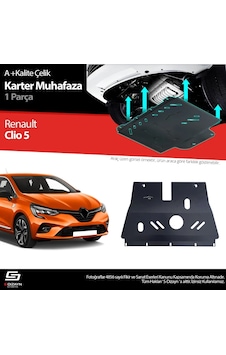 S-dizayn Renault Clio 5 Çelik Karter Muhafaza Koruma 2019-2023 A+ Kalite