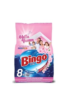 Bingo Matik Mutlu Yuvam Beyaz ve Renkliler İçin Toz Çamaşır Deterjanı 8 KG Bingo Matik Mutlu Yuvam Beyaz ve Renkliler İçin Toz Çamaşır Deterjanı 8 KG