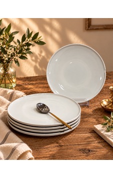 4lü Porselen Dali Sade Servis Tabağı-7784 Çok Renkli 4lü Porselen Dali Sade Servis Tabağı-7784 Çok Renkli