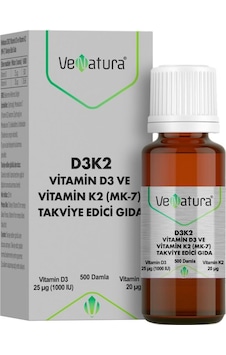 Venatura Vitamin D3 K2 Menakuinon 7 Takviye Edici Gıda 20 ML Venatura Vitamin D3 K2 Menakuinon 7 Takviye Edici Gıda 20 ML