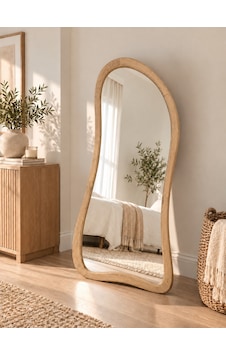 Mirroir Ersan Dizayn Ahşap Çerçeve Asimetrik Ayaklı Boy Aynası - Naturel Mirroir Ersan Dizayn Ahşap Çerçeve Asimetrik Ayaklı Boy Aynası - Naturel
