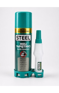Steel Hızlı Yapıştırıcı Seti 200 Ml Aktivatör Sprey + 35 Gr Güçlü Yapıştırıcı Mdf Ahşap Metal Steel Hızlı Yapıştırıcı Seti 200 Ml Aktivatör Sprey + 35 Gr Güçlü Yapıştırıcı Mdf Ahşap Metal