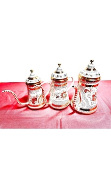 3lü Bakır Yağdanlık Takım