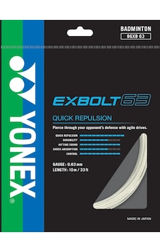 Yonex - Exbolt 63 - 0.63 - 10 M - Beyaz - Badminton Kordajı