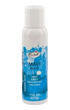 Mavi Metalik Sprey Gıda Boyası 150 Ml