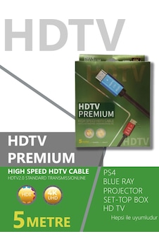 Hdtv Premium Yüksek Hızlı 4k Ultra Hd Hdmı 2.0 Ses Ve Görüntü Kablosu 5 Metre Hdtv Premium Yüksek Hızlı 4k Ultra Hd Hdmı 2.0 Ses Ve Görüntü Kablosu 5 Metre