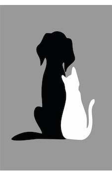 Kedi Köpek Beyaz-siyah Dost Sticker Araba Sticker Çeşitleri Kedi Köpek Beyaz-siyah Dost Sticker Araba Sticker Çeşitleri