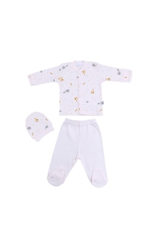 Sebi Bebe Fil Zürafa Pijama Takımı 9193 Pembe Sebi Bebe Fil Zürafa Pijama Takımı 9193 Pembe