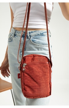 M 227 Mega Bag Krinkıl Kumaş Unisex Küçük Omuz Çantası, Telefonluk Kiremit M 227 Mega Bag Krinkıl Kumaş Unisex Küçük Omuz Çantası, Telefonluk Kiremit