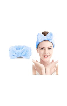 Fiyonk Peluş Bandana Makyaj Spa Saç Bandı Buz Mavi Mavi Fiyonk Peluş Bandana Makyaj Spa Saç Bandı Buz Mavi Mavi